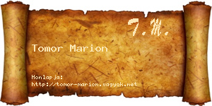 Tomor Marion névjegykártya